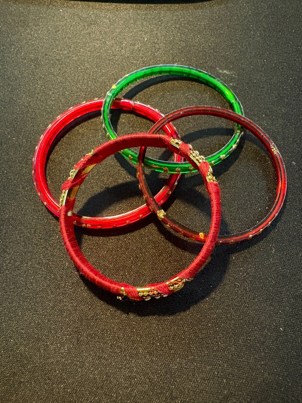 Handcrafted Red and Green Women’s Bangle Set